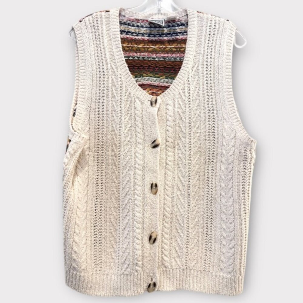 Vintage The Original Russ Sport Company Cotton Blend Sweater Vest Sz M